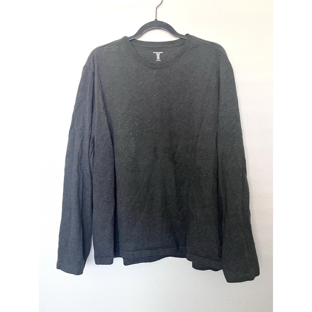 Men’s Long Sleeve Heavy Cotton Shirt Charcoal Gray Size XXL (See Details)
